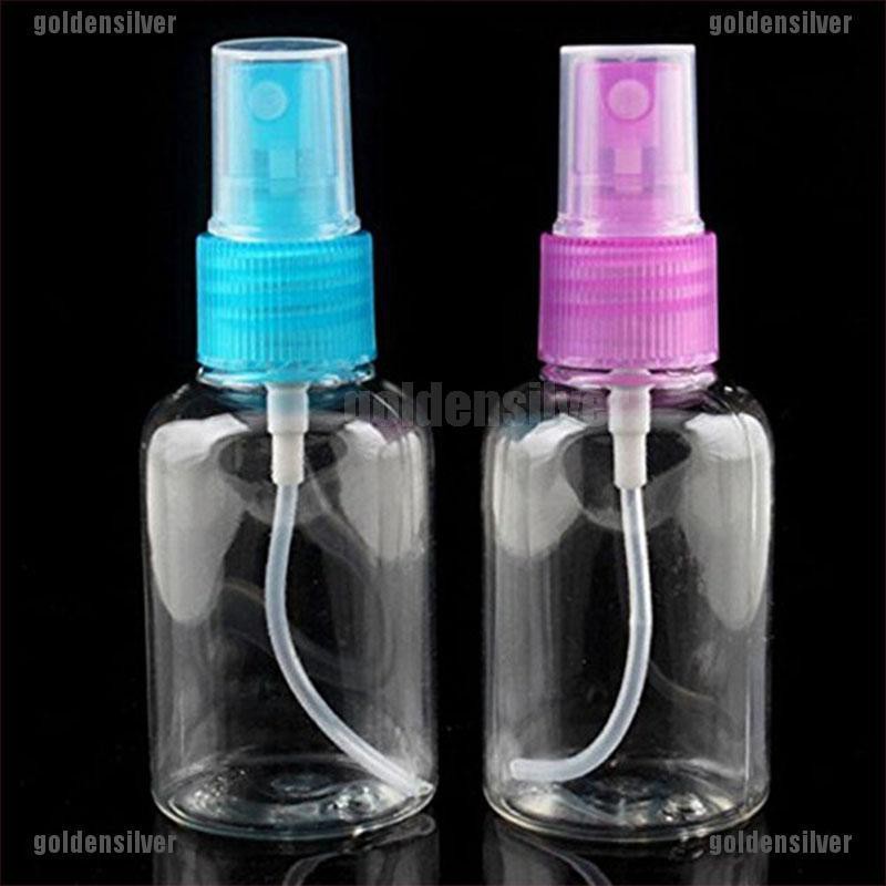 Set 5 Chai Rỗng 50ml Bằng Nhựa Trong Suốt Dạng Xịt Đựng Nước Hoa Khi Đi Du Lịch