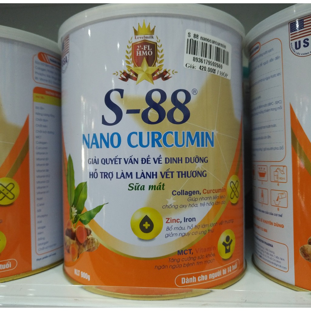 Sữa Mát S-88 Nano Curcumin 900G Dành cho người từ 10 tuổi trở lên.