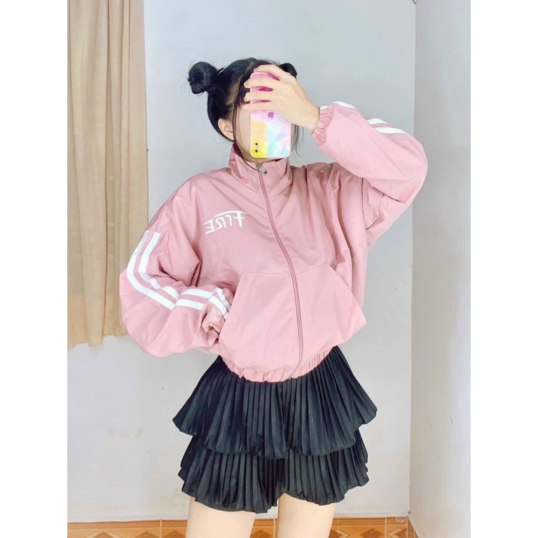 Áo Khoác Dù Nữ Cánh Dơi Vải Dù 2 Lớp Cổ Trụ Formrộng Sọc Tay Thiết Kế Mới Siêu Hot NEW UNISEX