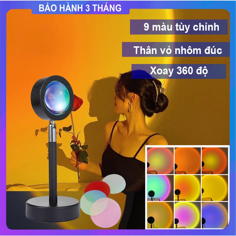 Đèn Hoàng Hôn Đèn Sunset Quay TikTok Chuyển Đổi 9 Màu Chụp Ảnh Sống Ảo Đèn Trang Trí Phòng Ngủ
