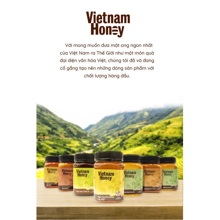 Bộ đôi mật ong Bạc hà &amp; Hoa Rừng Vietnamhoney Beera công thức món ngon dinh dưỡng, bảo vệ sức khỏe(2 lọ x 470g)