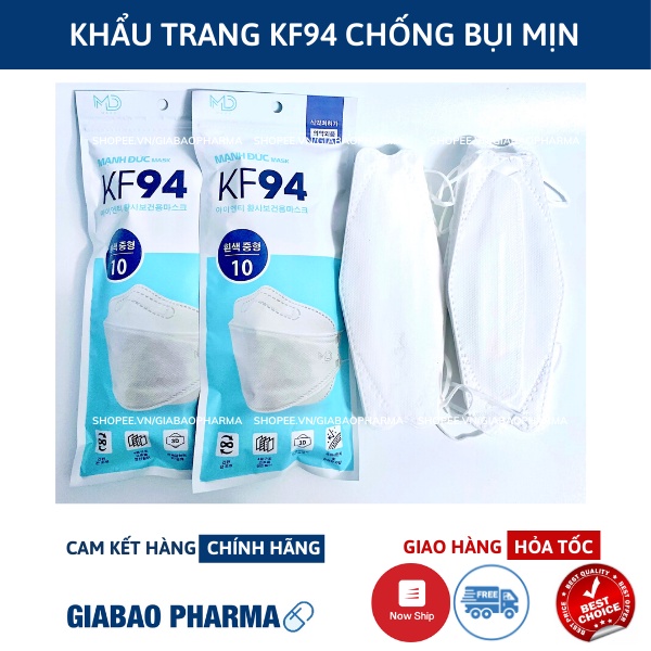 Set 10 Chiếc Khẩu trang 4 Lớp KF94 Chống Bụi Mịn Và Kháng Khuẩn Hàng Cao Cấp