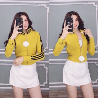 Áo khoác da cá lửng 3 sọc