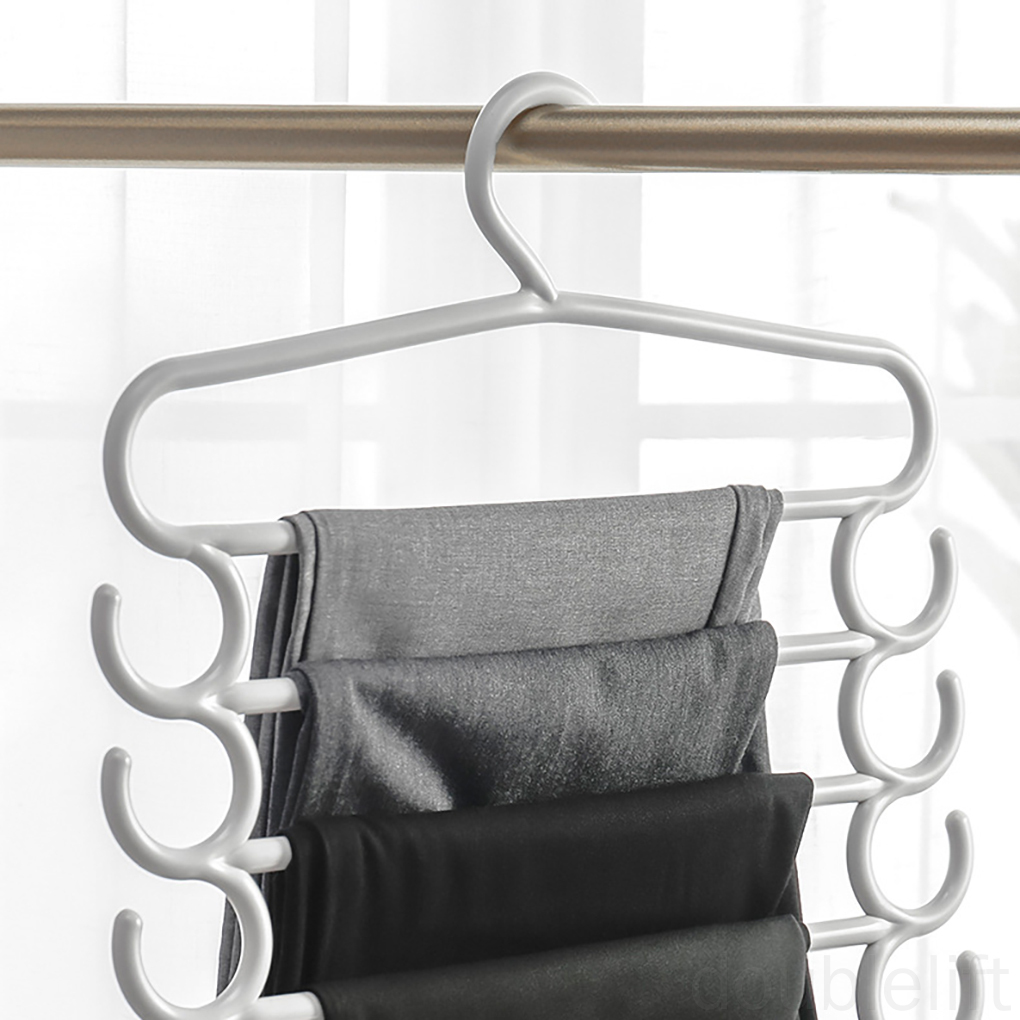 2Pcs Pants Hangers Multi-layer S-Type Jeans Trousers Hanging Rack Plastic Closet Organizer doublelift store