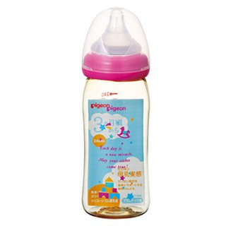 Bình pigeon cổ rộng 240ml ( núm ti kèm bình là size M dành cho bé từ 3-6 tháng tuổi)