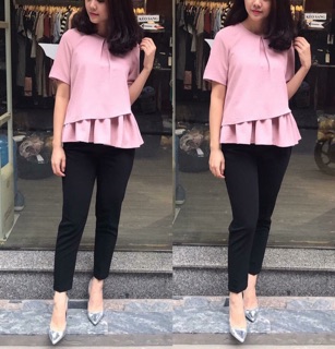 Áo peplum gấu lệch