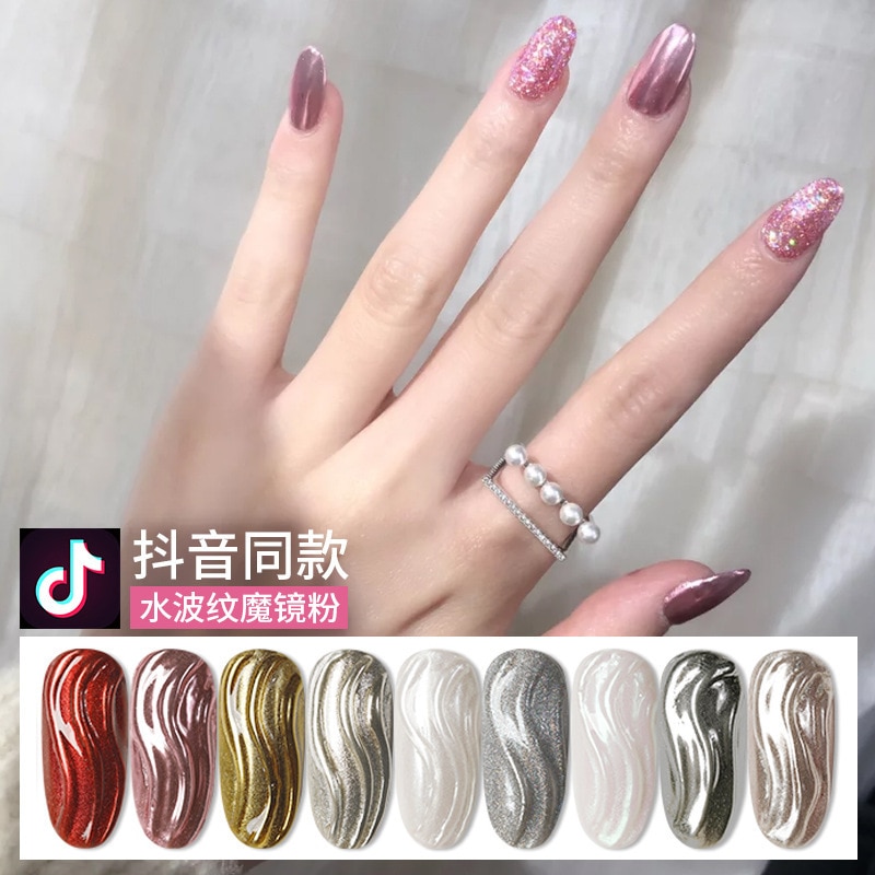 Nail Powder Nail Glitter Laser Silver Pink Glitter Chrome Nail Powder Shimmer Gel Polish Flakes for Pigment Dust