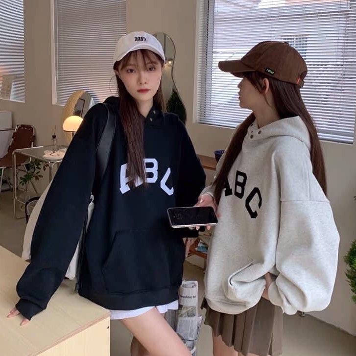 Áo Nỉ Nữ, Áo Hoodie Nữ Chữ Abc Chất Nỉ Cotton Dày Dặn 4 Màu HOT HIT/Ulzzang