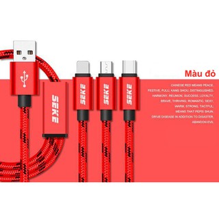 Dây cáp sạc đa năng 3 trong 1 (Lightning - Micro USB - Type-C - Loại cực tốt)