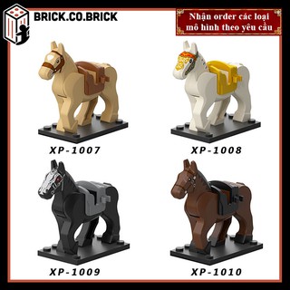Minifigures ngựa có yên mẫu mới nhất- Mô hình đồ chơi lắp ráp Non Lego War Horse Castle XP1007-XP1010
