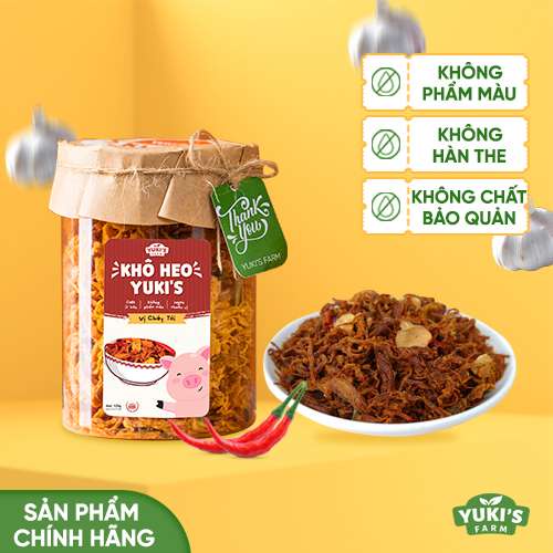 Khô Heo Cháy Tỏi 125g YUKI FARM - Thực Phẩm Sấy Khô Heo Khô Gà Ngon Giòn Chuẩn Vị - Đồ Ăn Vặt Việt Nam Chất Lượng Cao