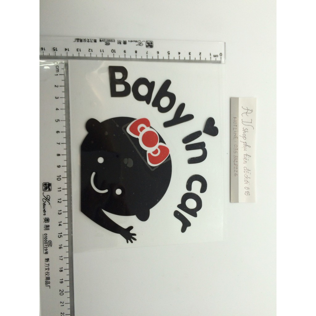 Decal tem ô tô  BABY IN CAR