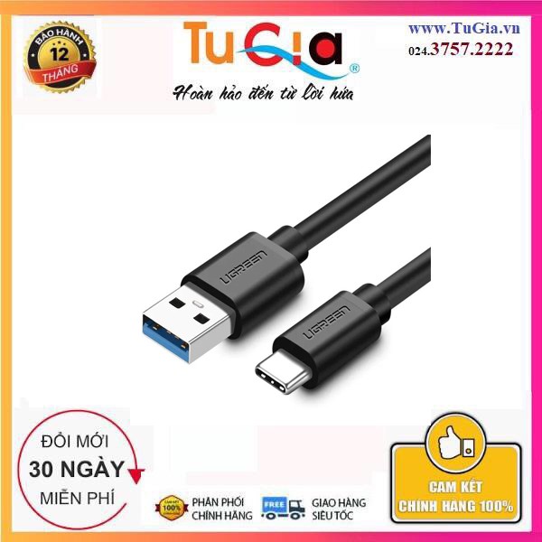 Cáp USB Type C to USB 3.0 Ugreen 20882 dài 1m- Hàng chính hãng