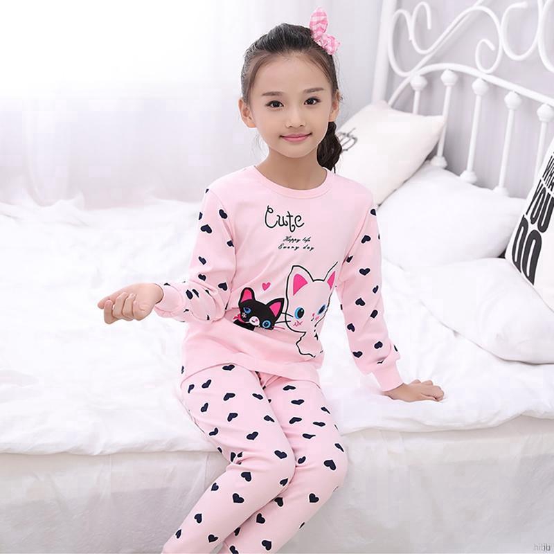 Bộ Pijama Dài Tay+Quần Dài In Họa Tiết Hoạt Hình Cho Bé