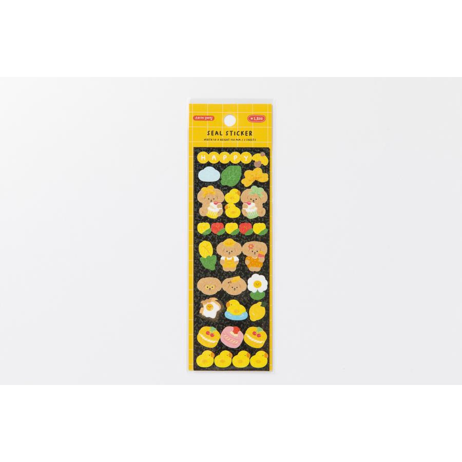 Set 2 Tấm Sticker  ARTBOX Hàn Quốc Hologram Hình Chú Cún Puppy Vàng Dễ Thương