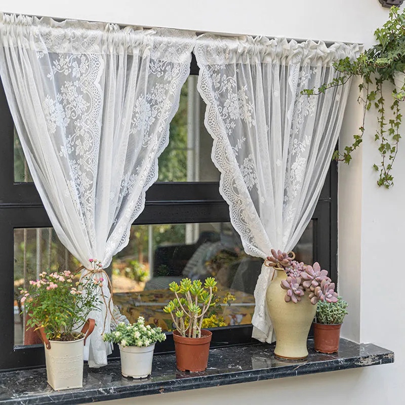 Rèm cửa sổ Ren Trong Suốt Trang Trí Phòng Khách