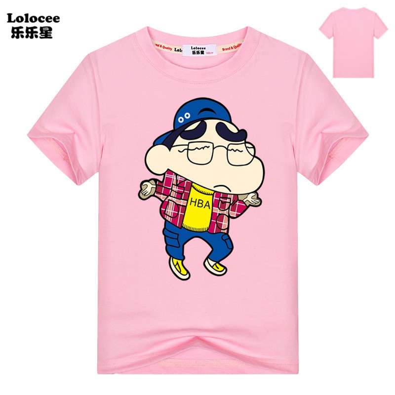 Áo Thun In Hình Shin Cậu Bé Bút Chì Bằng Cotton Dành Cho Mùa Hè