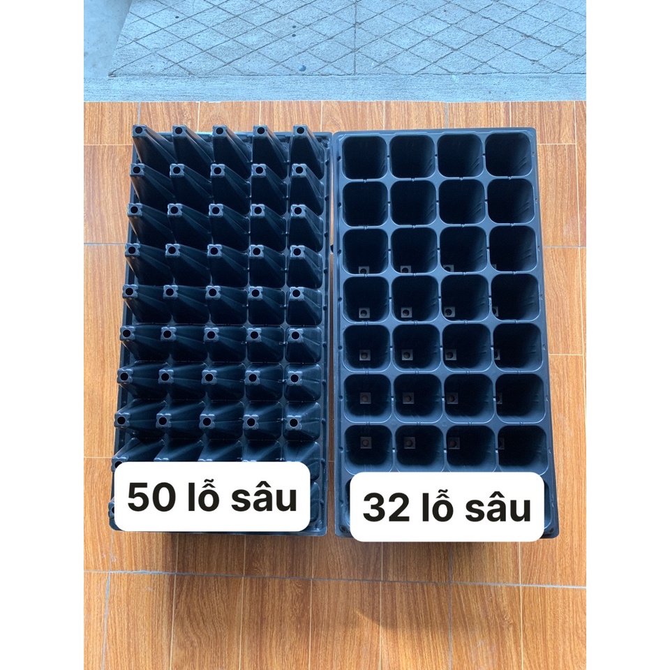 COMBO 10 KHAY ƯƠM HẠT 32 VÀ 50 LỖ SÂU (BẠT PHỦ ĐẤT CHỐNG CỎ, BẦU ƯƠM THÔNG MINH, KEO LIỀN SẸO...)