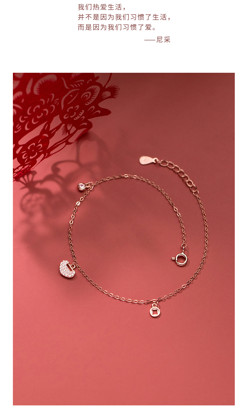 Lắc Chân Mạ Bạc 925 Đính Đá Đơn Giản Thời Trang | BigBuy360 - bigbuy360.vn