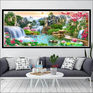 Tranh thêu chữ thập phong cảnh lv3387 ncs-ngọc châu shop
