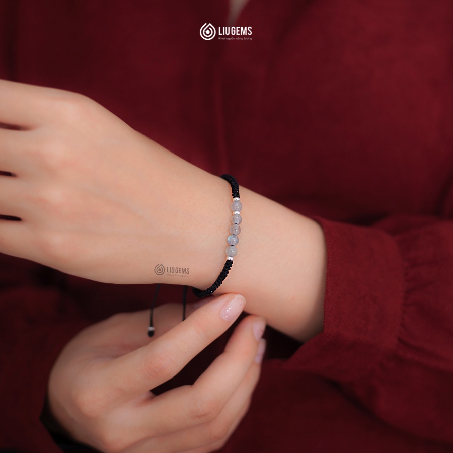 Vòng Tay Chỉ Đỏ Handmade 5 Hạt Đá Phong Thuỷ Tự Nhiên Liugems Cho Nam Nữ Unisex Thời Trang May Mắn Năng Lượng CD03