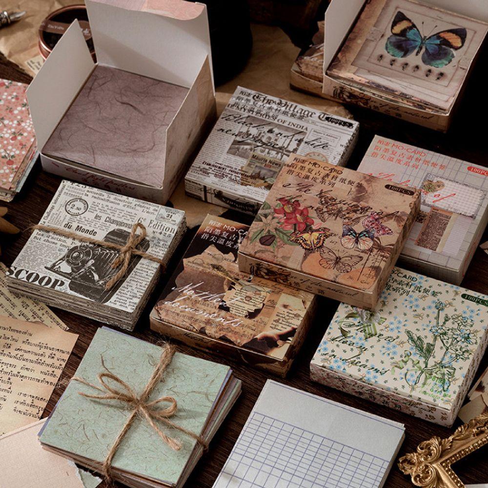 Set 100 Giấy Ghi Chú / Nhật Ký / Ảnh Sáng Tạo Phong Cách Vintage