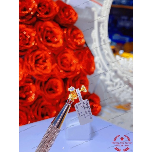 BÔNG TAI NỤ ĐÁ 3li5 10K_GOLD