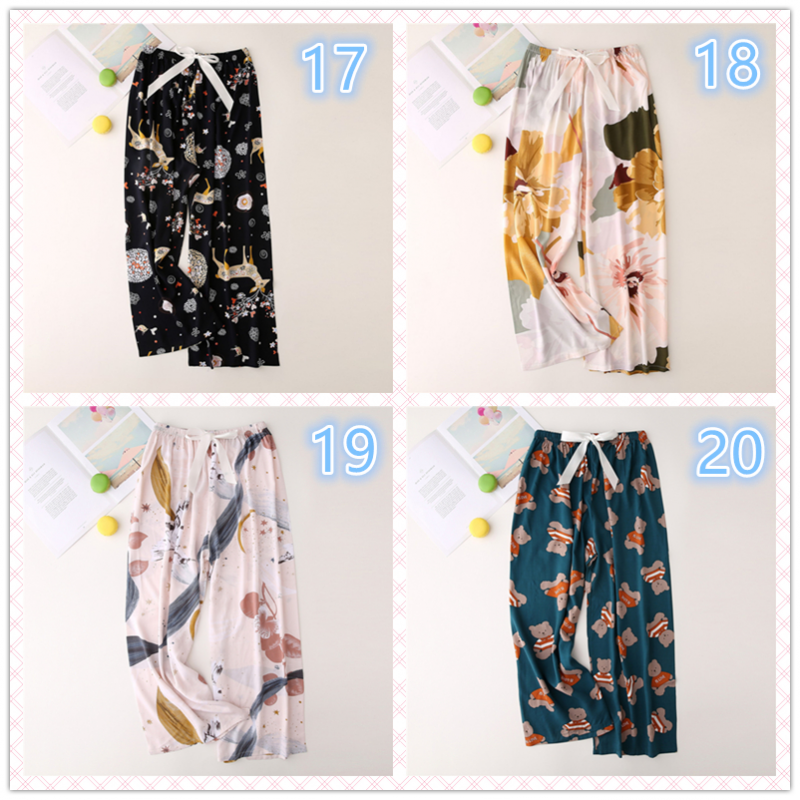 Quần Ngủ Bằng Cotton Lụa Mỏng Ống Rộng Lưng Cao Thời Trang Mùa Hè Thoải Mái Cho Nữ | BigBuy360 - bigbuy360.vn