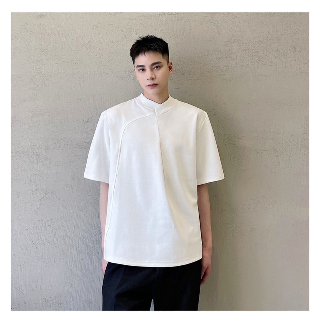 ÁO COTTON CỔ CHÉO FORM RỘNG UNISEX BASIC TRENDY