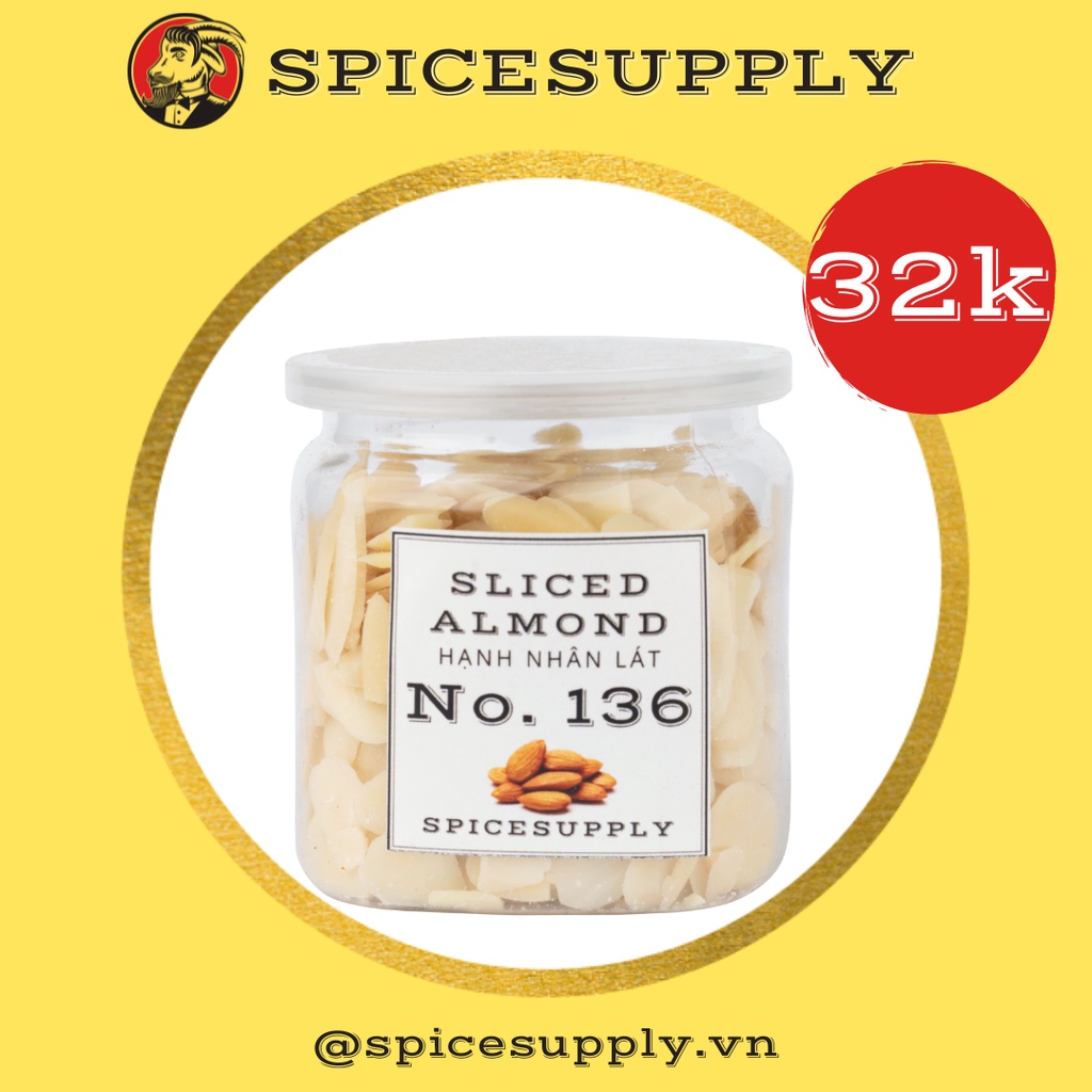 Sliced Almond - Hạnh nhân thái lát SPICESUPPLY Việt Nam nấu chè và làm bánh hũ 60g