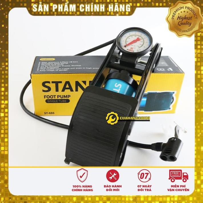 [Freeship] Bơm hơi xe máy mini - Bơm xe máy đạp chân loại tốt -Bảo hành 24 tháng