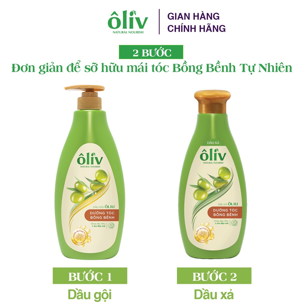 Combo Dầu gội và Dầu xả Ôliv dưỡng tóc bồng bềnh 250ml/chai