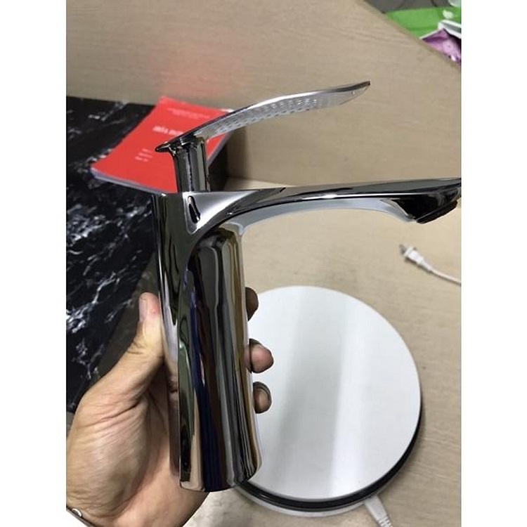 Vòi lavabo lá nóng lạnh đồng mạ crom, vòi chậu rửa mặt mạ crom ikiza 20cm 30 cm