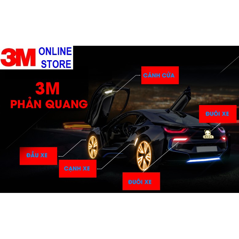 Miếng DECAL PHẢN QUANG KIM CƯƠNG 3M 983 TRẮNG ĐỎ