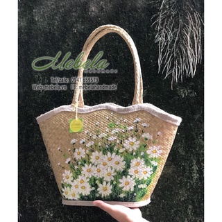 TÚI CÓI GỢN SÓNG VẼ TAY CÚC HOA MI