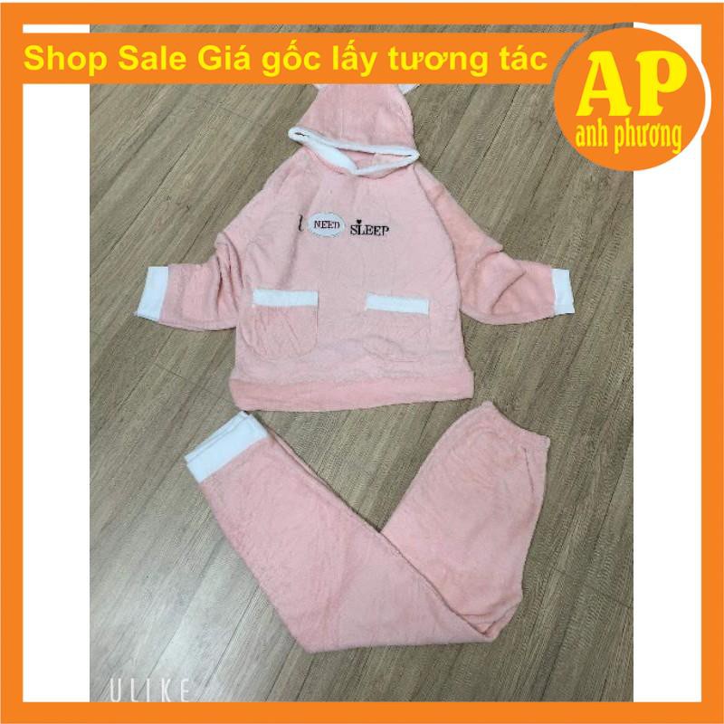 bộ gấu lông thêu need sleepb có ảnh thật sp