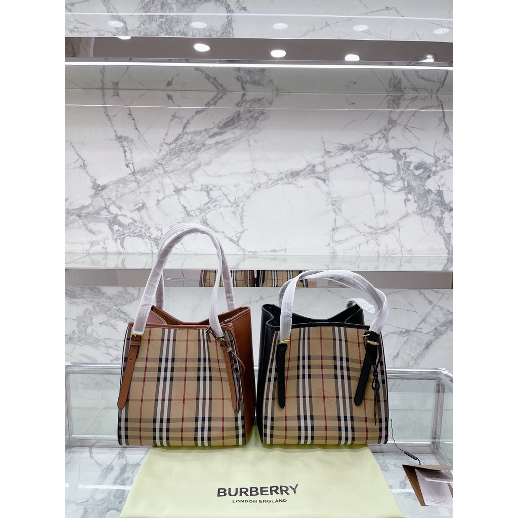 Burberry Tote bag handbag cổ điển da bò túi xách nữ Shopper Bags