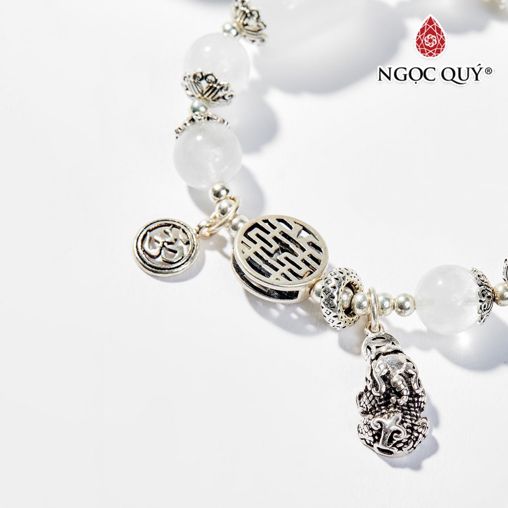 Vòng tay TA ưu linh trắng charm kỳ lân - Ngọc Quý