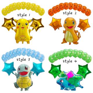 Mới! Mới!Hoạt Hình Set 13 Bong Bóng Lá Nhôm Hình pokemon Đáng Yêu Trang Trí Tiệc Sinh Nhật Cho Bé