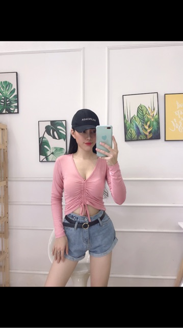 [Mã WASTUP giảm 10% tối đa 30K đơn 99K] Áo rút ngực tay dài hình chụp thật kèm video | BigBuy360 - bigbuy360.vn