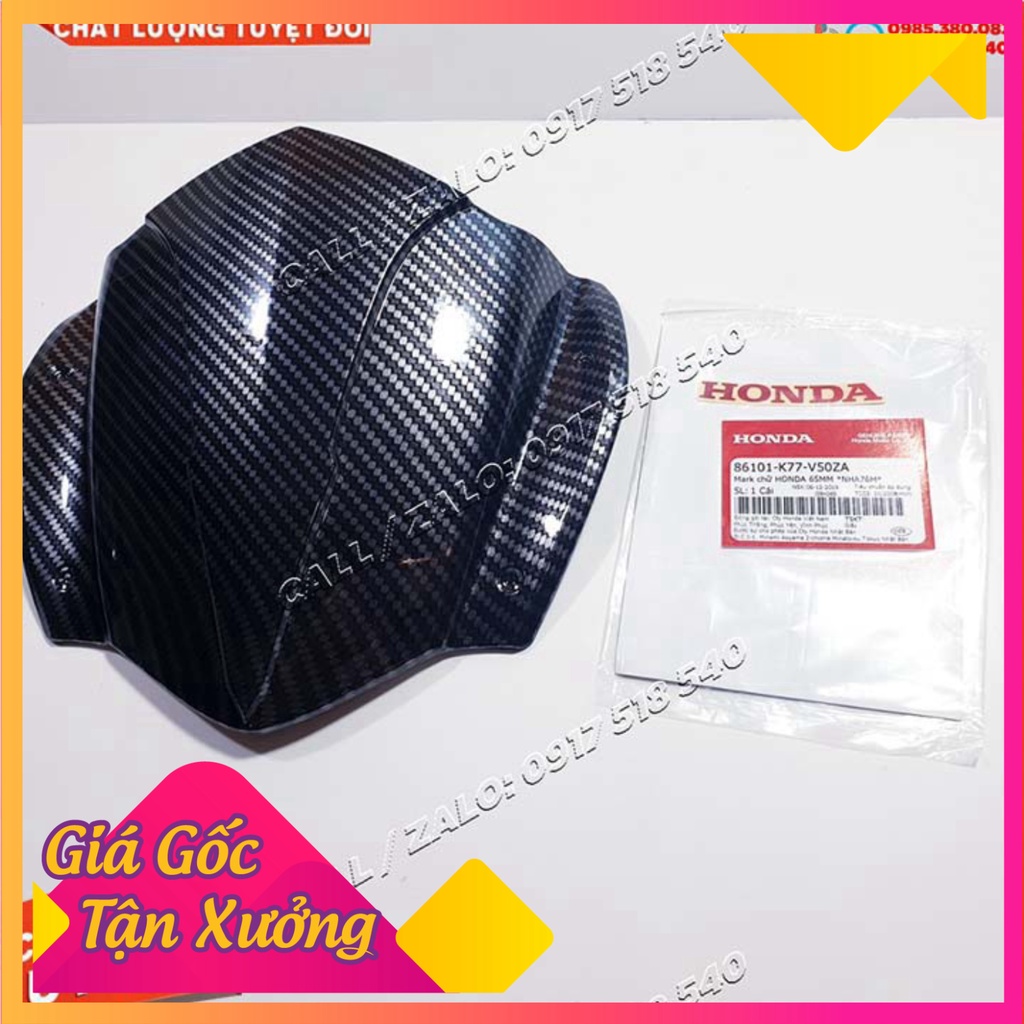 Combo Chắn Gió Sh 2020 - Sh 2021 - Sh 2022 Sơn Carbon + Tem HONDA Chữ Đỏ Chính Hãng 🥇 (Ảnh Sp thật)