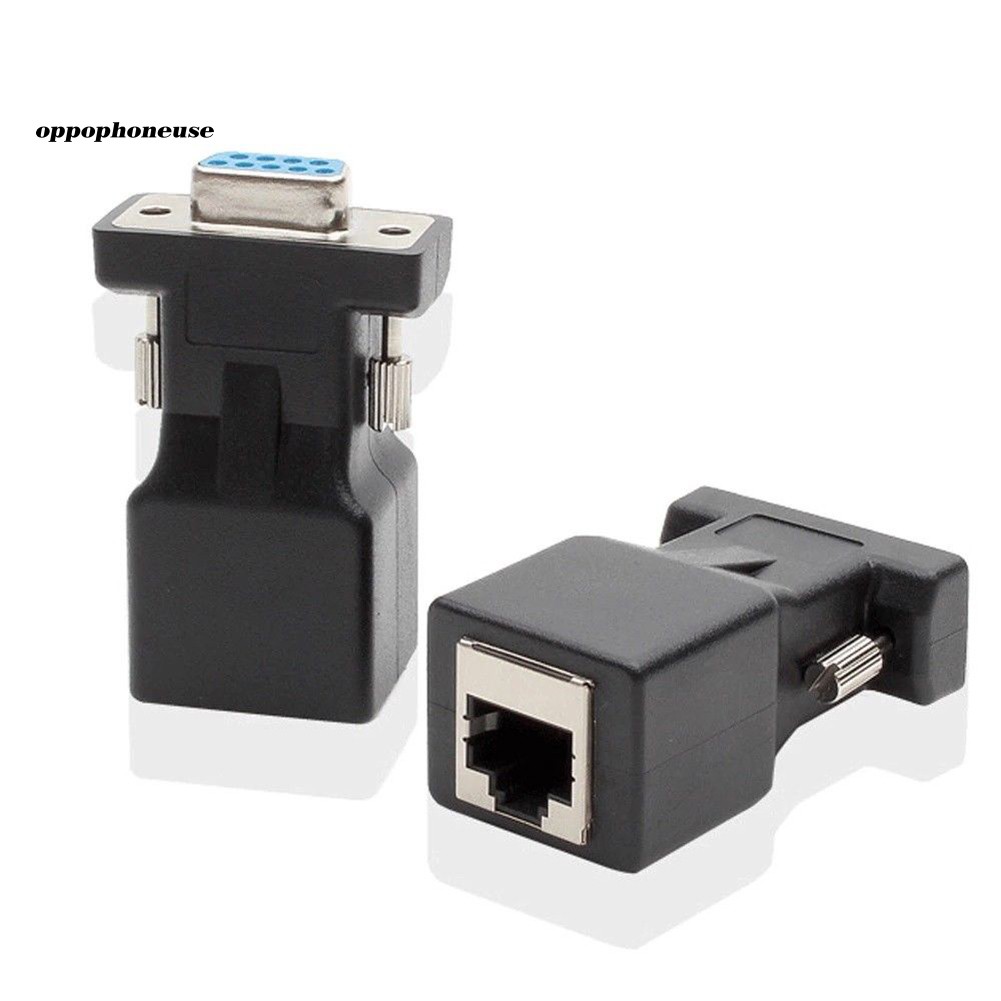 Bộ 2 Đầu Chuyển Đổi Db9 Rs232 Male Female Sang Rj45 Cat5E / 6
