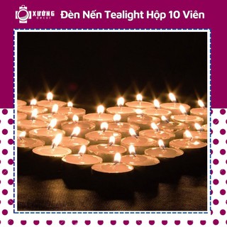 Nến Trang Trí Tealight trang trí sinh nhật, 1 hộp 10 viên, hương thơm không khói đen