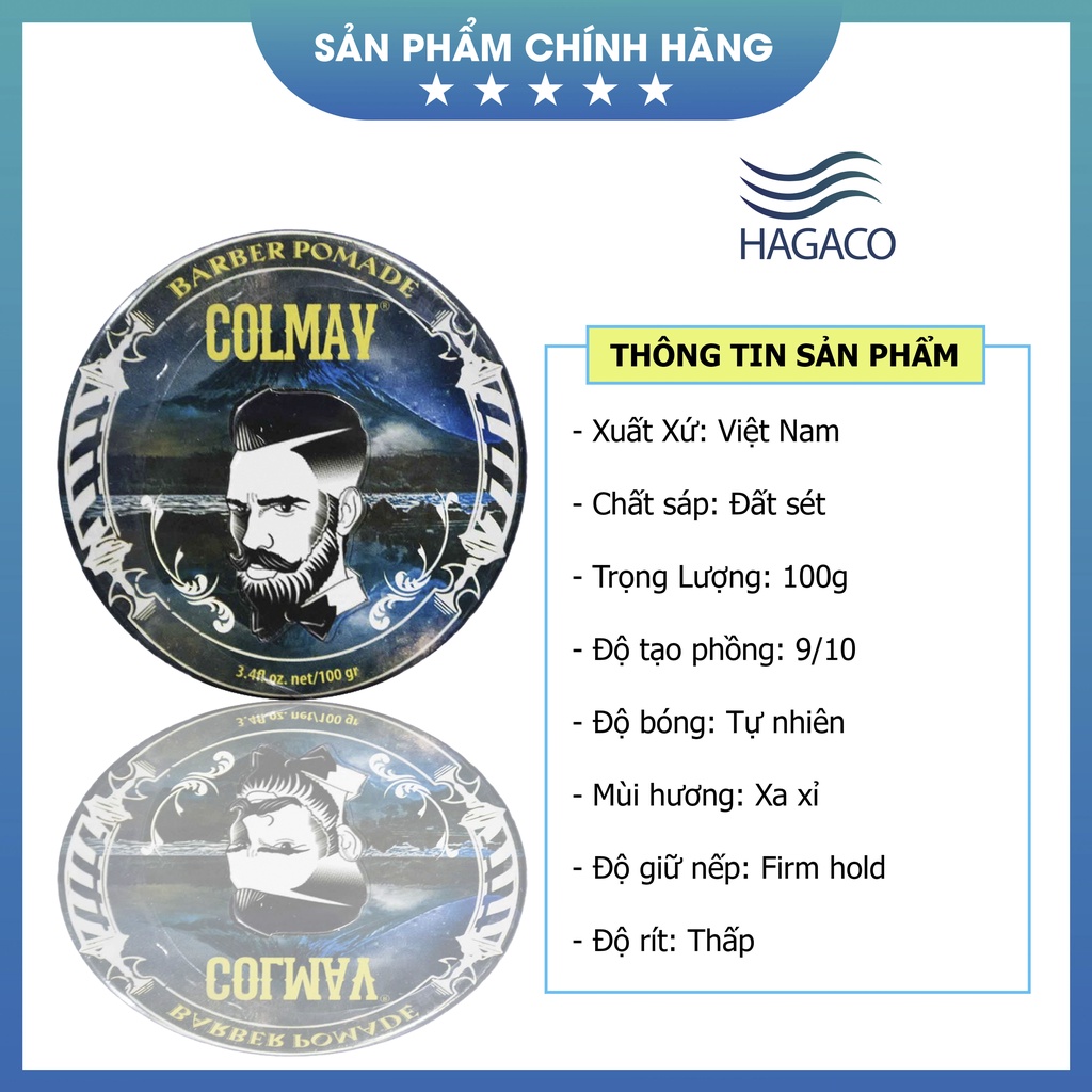 Sáp TẠO KIỂU TÓC dành cho nam COLMAY Chính Hãng giữ nếp tóc chuẩn soái ca MN09