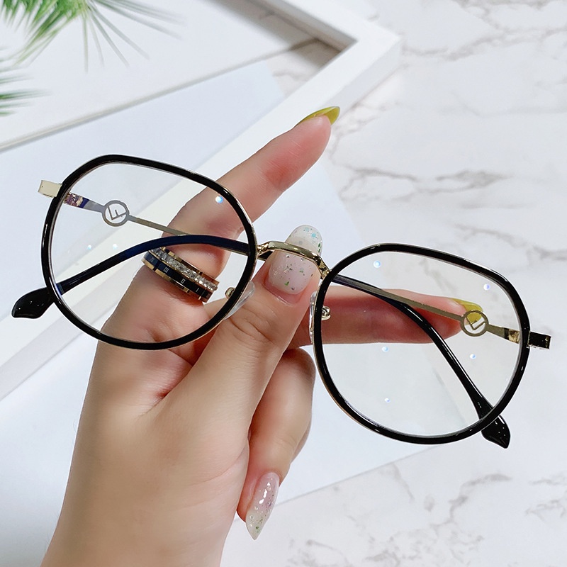 (HENGHA) F Mới Kính Mắt Gọng Tròn Kim Loại Chống Ánh Sáng Xanh Lam Có Thể Thay Thế Được