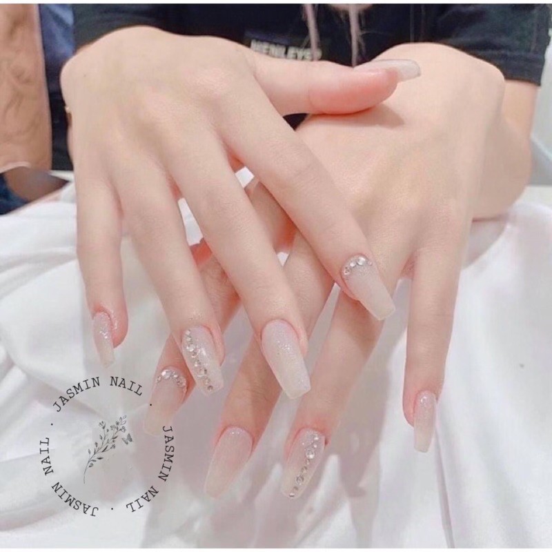 [NAIL BOX] móng úp thiết kế giả bột đính đá có làm theo yêu cầu