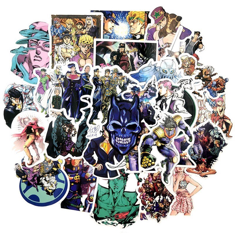 Set 50 miếng sticker dán trang trí hình JoJo's Bizarre Adventure độc đáo