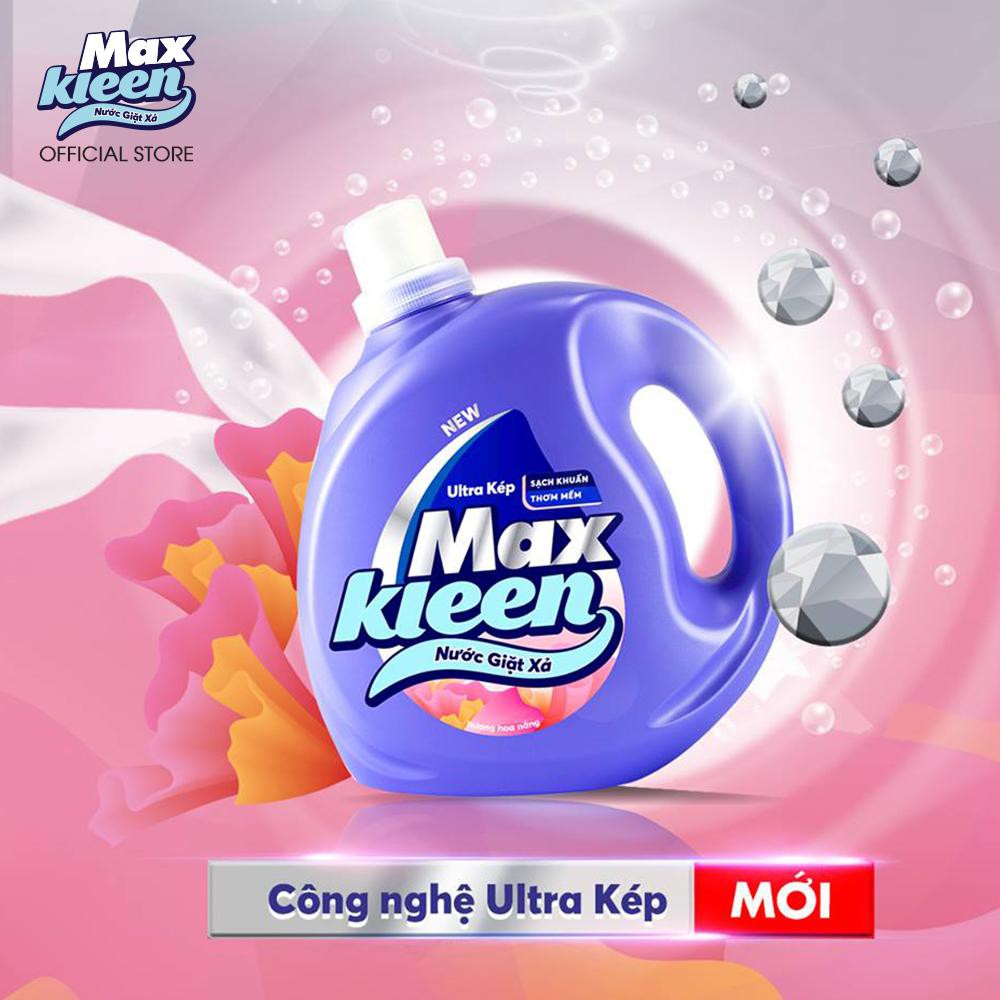 Nước Giặt Xả MaxKleen Hương Nước Hoa Huyền Diệu 2,4kg tặng Túi nước giặt xả 600g