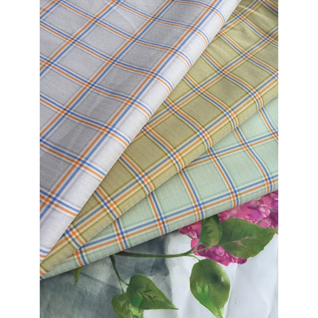 Vải tuytsi kẻ caro chất  cực xịn xò, màu sắc nhã nhặn, co giãn 2c