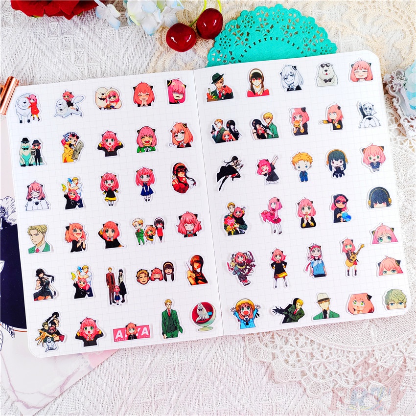★★★ Sticker Dán Trang Trí Nhật Ký Mini SPY×FAMILY Q-1 Anya ★★★ Bộ 60 Sticker Dán Trang Trí Album Thời Trang